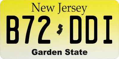 NJ license plate B72DDI