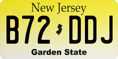 NJ license plate B72DDJ