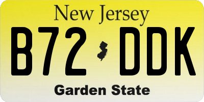 NJ license plate B72DDK