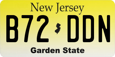 NJ license plate B72DDN