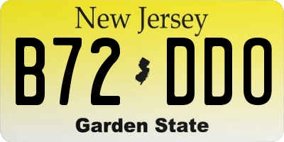 NJ license plate B72DDO