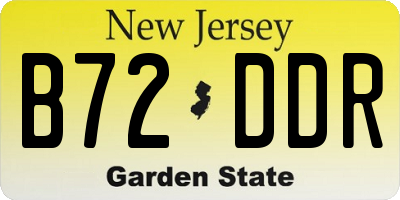 NJ license plate B72DDR