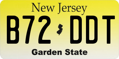 NJ license plate B72DDT