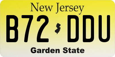 NJ license plate B72DDU