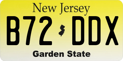 NJ license plate B72DDX