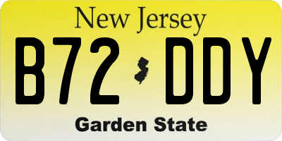 NJ license plate B72DDY