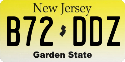 NJ license plate B72DDZ