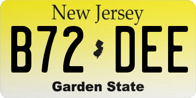 NJ license plate B72DEE