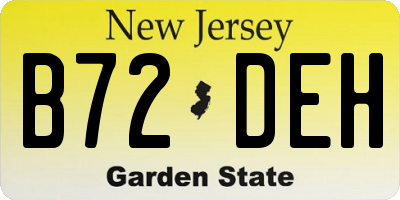 NJ license plate B72DEH
