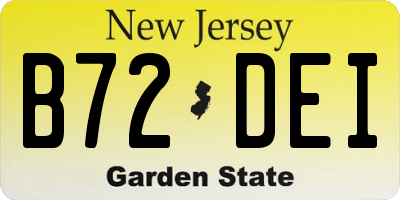 NJ license plate B72DEI
