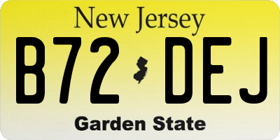 NJ license plate B72DEJ