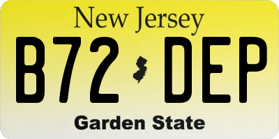 NJ license plate B72DEP