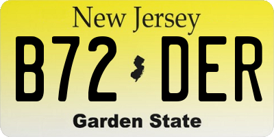 NJ license plate B72DER