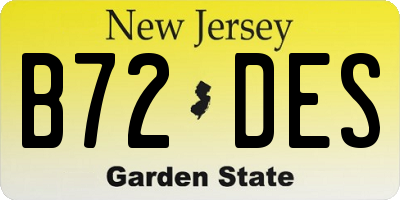 NJ license plate B72DES