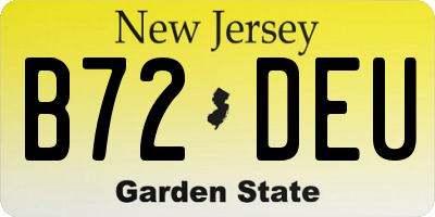 NJ license plate B72DEU