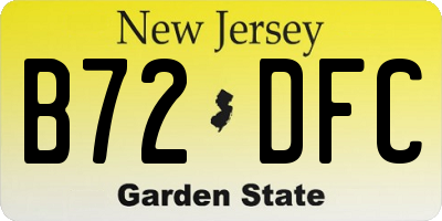 NJ license plate B72DFC