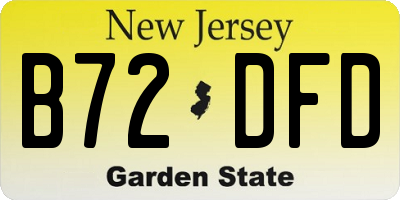 NJ license plate B72DFD