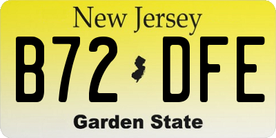 NJ license plate B72DFE