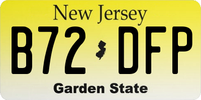 NJ license plate B72DFP
