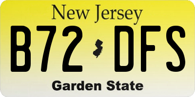 NJ license plate B72DFS