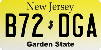 NJ license plate B72DGA