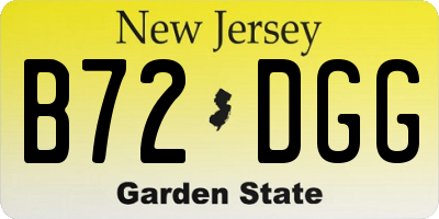 NJ license plate B72DGG