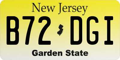 NJ license plate B72DGI