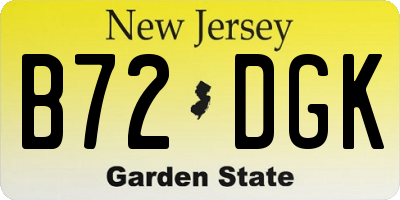 NJ license plate B72DGK