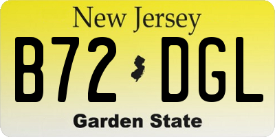 NJ license plate B72DGL