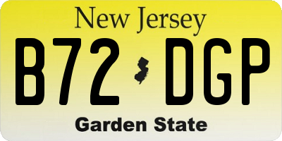 NJ license plate B72DGP