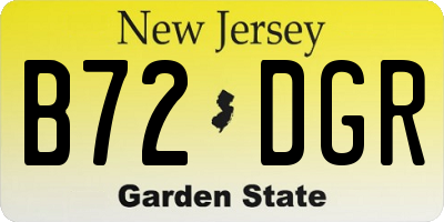 NJ license plate B72DGR