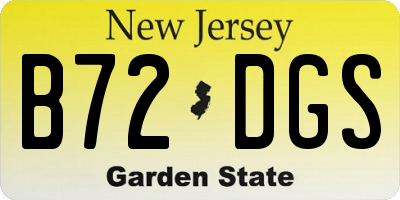 NJ license plate B72DGS