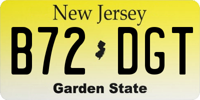 NJ license plate B72DGT