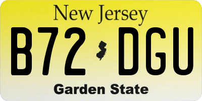 NJ license plate B72DGU