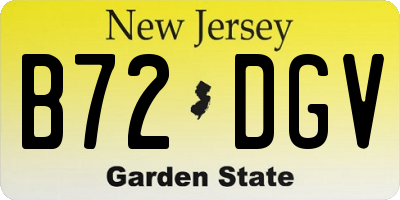 NJ license plate B72DGV