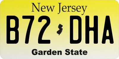 NJ license plate B72DHA