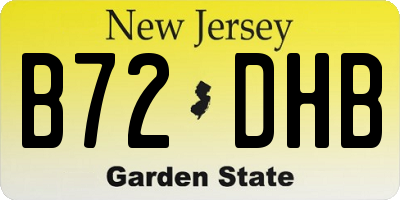 NJ license plate B72DHB