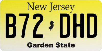 NJ license plate B72DHD