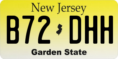 NJ license plate B72DHH