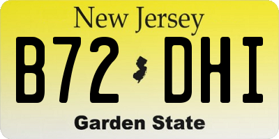 NJ license plate B72DHI