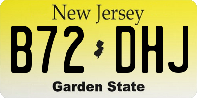 NJ license plate B72DHJ