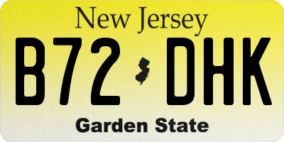 NJ license plate B72DHK