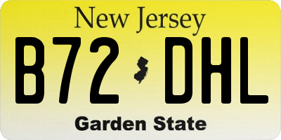 NJ license plate B72DHL