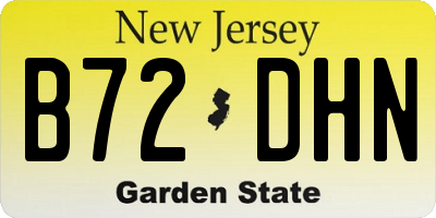 NJ license plate B72DHN