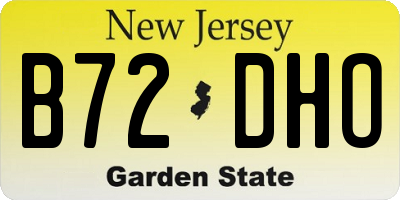 NJ license plate B72DHO