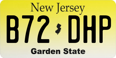 NJ license plate B72DHP
