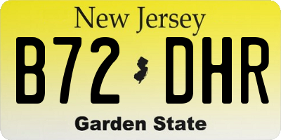 NJ license plate B72DHR