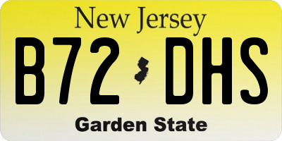 NJ license plate B72DHS