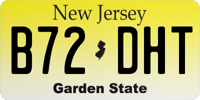 NJ license plate B72DHT