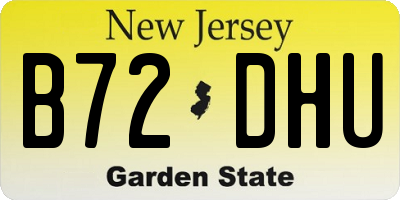 NJ license plate B72DHU